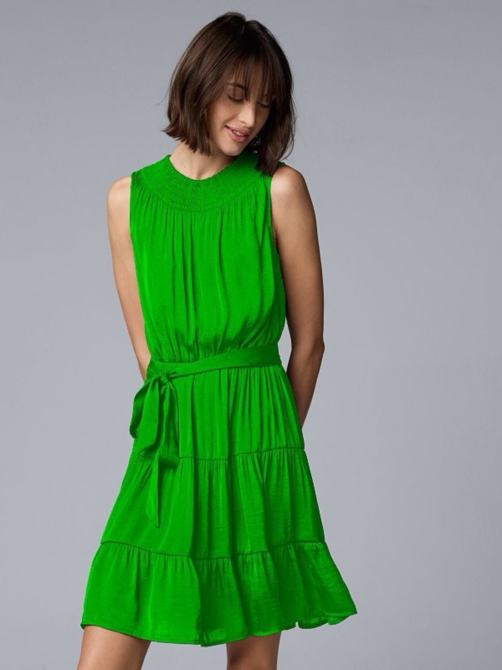 Simply Vera Vera Wang Smocked Neck Day Dress